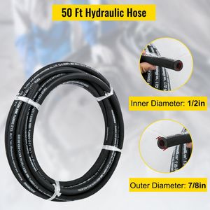 Tubo Idraulico da 50 Piedi con 2 Treccia in Filo d'Acciaio ad Alta Resistenza, Diametro Interno 1/2 Pollice, 5000 PSI Max, Componenti Idraulici in Gomma - Product Image 2