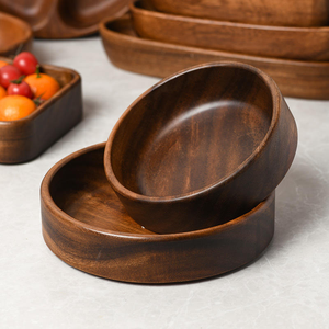 Platos de Madera de Acacia Personalizados al por Mayor, Bandejas de Madera Japonesas, Platos y Vajilla para la Cena Familiar - Product Image 4