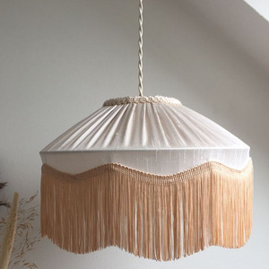 Lampe suspendue en tissu minimaliste nordique, style Wabi-Sabi, lustre en tissu tricoté, luminaire suspendu moderne sphérique pour salle à manger - Product Image 5