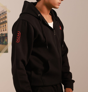 Wholesale Men’s Printed <b>Zip</b> Up Hoodie Cotton Blend Fleece Sweatshirt Kangaroo Pocket Streetwear Style Premium Quality - Product Image 3