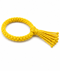 Brazalete de Boxeo Tailandés Trenzado Pra Jiad Amarillo Hecho a Mano, Transpirable, Elástico, 100% Algodón, para Entrenamiento y Competencia - Product Image 5