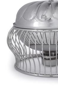 ถาดอุ่นอาหารสแตนเลสสตีลดีไซน์กรงเงินสุดหรู เป็นมิตรกับสิ่งแวดล้อม พร้อมฝาปิดลายหยักแบบหรูหรา เหมาะสำหรับบุฟเฟ่ต์โรงแรม - Product Image 3