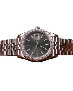 Reloj Cronógrafo de Lujo Personalizado con Incrustaciones de Diamantes, Esfera Negra para Hombre, Reloj Hip Hop con Diamantes Moissanite VVS, Correa Sencilla y Subesferas - Product Image 1