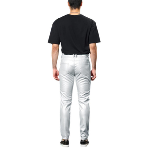 Fashion Men's Leather Pants Casual Trousers <b>Slim</b> Fit PU Leather Bottoms Comfortable Waist Durable Construction for Streetwear - Product Image 2