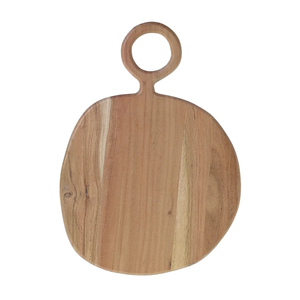Planche à découper carrée classique de luxe en bois d'acacia avec poignée en acier inoxydable, écologique, pour couper la viande et le fromage - Product Image 5