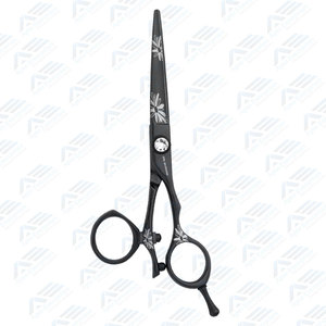Profesional negro flor giratoria 5,5 peluquero tijeras de corte de pelo Premium tijeras de peluquería barberos Apto empresas - Product Image 4