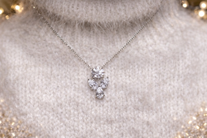 Cadena de diamantes y piedras preciosas en plata de ley 925, collar minimalista hecho a mano para mujer - Product Image 2