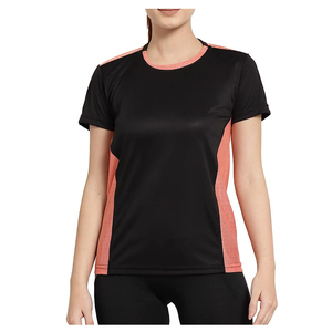Camiseta Deportiva Personalizada para Mujer, con Bloques de Color, Malla Transpirable, Cuello Redondo, Secado Rápido, Corte Ajustado, 100% Poliéster, para Primavera/Verano - Product Image 6