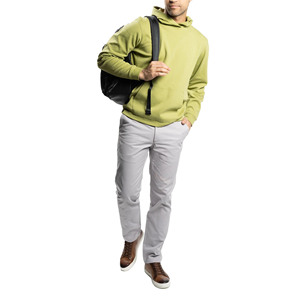 Sweat-shirt à capuche uni pour homme, en molleton de coton de qualité supérieure, style streetwear oversize avec poche kangourou, décontracté et doux - Product Image 5