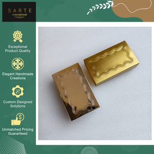 Eco-Friendly Durable Engraved Modern Brass <b>Matchbox</b> Sleeve Handmade Metal Match Holder Safety Cover Available with Gold/Silver - Product Image 4