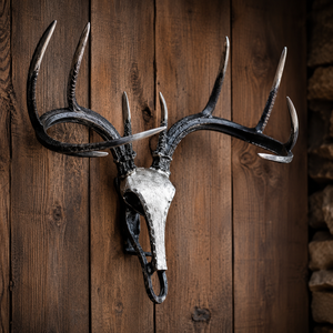 Decoración de Pared de Metal Rústico con Cráneo de Ciervo, Cabeza de Ciervo Negra Colgante, Arte para el Hogar, Decoración Interior de Casa de Campo, Regalo - Product Image 2