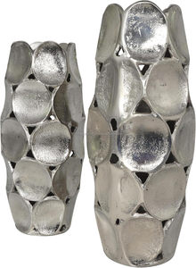 Silver Aluminum Flower <b>Vase</b> <b>Set</b> Handmade Eco-Friendly Modern Design Wedding & Christmas Home Garden Tabletop Decor - Product Image 5