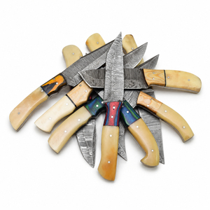 Couteau de Découpe pour le Camping en Acier Damas de 9 Pouces, Fait Main sur Mesure, Qualité DIY, Option OEM, Lame à Pointe Tombante, Manche en Os - Product Image 3
