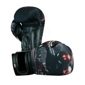 Customizable Leather Boxing Training Gloves with Non-Slip Adjustable Wrist <b>Strap</b> and Hook & Loop Closure - Product Image 4