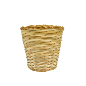 Eco-friendly Round White Rattan Basket Versatile <b>Container</b> for Planters and Waste Bin. - Product Image 1