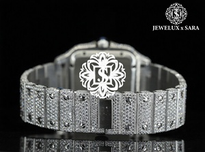 Reloj Hip Hop de Alta Calidad Chapado en Oro de 18K con Moissanita Tallada, Caja de Acero, Esfera con Día y Fecha, Totalmente Adornado con Piedras, Ideal para Fiestas - Product Image 2