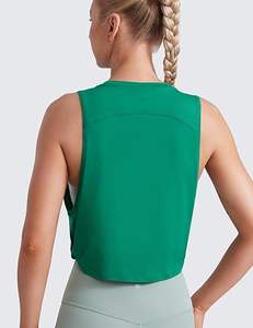 Camisetas sin mangas de algodón con aberturas grandes en los brazos para mujer - Camisetas deportivas holgadas sin mangas para entrenamiento, yoga, correr y gimnasio - Product Image 5