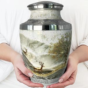 Urna Funeraria de Primera Calidad para Cenizas Humanas, Tamaño Adulto Completo, Urna Conmemorativa Masculina o Femenina, Tapa Roscada Segura, Inspirada en la Naturaleza - Product Image 3