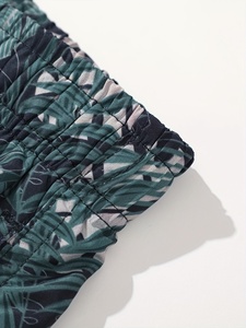 Men's casual <b>shorts</b> Streetwear apparel Summer beachwear Woven cotton fabric Relaxed silhouette Drawstring Closure - Product Image 3