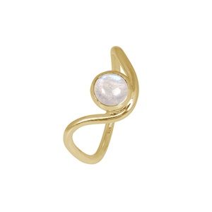925 Sterling Silver Round Rainbow Moonstone Ring Stackable Wedding Band Handmade Gemstone Birhstone Jewelry for Women - Product Image 3