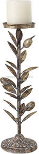 <b>Set</b> of 2 Antique Gold Metal Olive Leaf Taper <b>Candle</b> Holder Vintage Look Decorative Holder for Home and <b>Gift</b> - Product Image 3