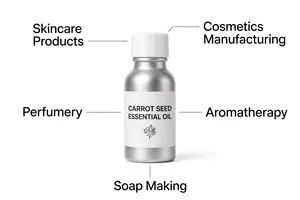 Aceite Esencial de Semilla de Zanahoria 100% Puro Hanu, Aceite de Semilla de Zanahoria Destilado al Vapor para Cosméticos y Aromaterapia, Exportador al por Mayor - Product Image 4