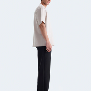 T-shirt Oversize Structuré en Coton Slub Respirant 300 GSM Coupe Boxy en Couleur Os Brut - Product Image 3