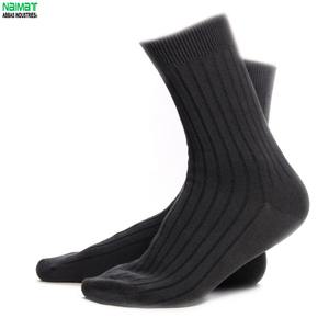 Naimat Men's Crew <b>Socks</b> 100% Cotton Knitted Solid Black Breathable Daily Wear Autumn Standard <b>Thickness</b> Two Seasons Wear - Product Image 1