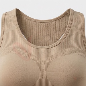 <b>Women</b> <b>Seamless</b> Yoga Set 2 Piece Racerback Crop Top High Waist Calf Length <b>Leggings</b> - Product Image 4