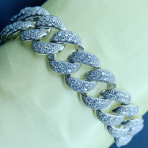 Star Dust 14k White Gold VVS Moissanite Necklaces high quality custom chain GRA certified moissanite hip hop Cuban Chain <b>For</b> <b>Men</b> - Product Image 2