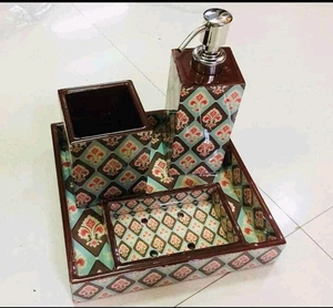 Luxury Bathroom Gift Set Handmade Vanity Organizer Soap Dispenser <b>Toothbrush</b> <b>Holder</b> Housewarming Bathroom Accessories - Product Image 2