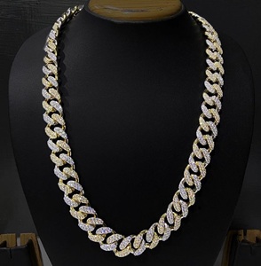 Hip Hop 14mm Big Heavy Brass Miami Cuban Link Chain Iced Rapper Unisex Necklace Micro Pave Zircon Gold Chain <b>Box</b> Lock <b>Party</b> - Product Image 3