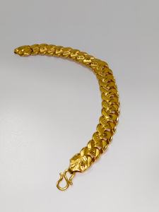 22K <b>Solid</b> Yellow <b>Gold</b> Chain & Link Classic Bridal Choker and Ethnic Wedding Bracelet Set - Product Image 3