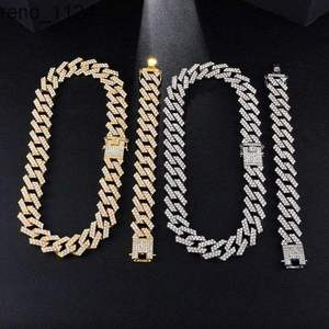 Bracelet et Collier Chaîne Cubaine en Argent Sterling 925 Plaqué Or 18K pour Homme, Entièrement Sertis de Moissanite, Style Hip Hop, Bijou de Luxe, Idéal Cadeau - Product Image 4