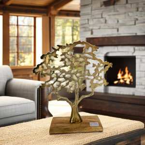 Stylish Vertical <b>Tree</b> Aluminum Metal Sculpture Gold-Plated Handmade Modern Design Eco-Friendly Customized Shape Wedding <b>Tabletop</b> - Product Image 3