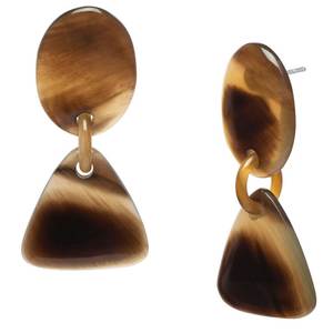 Boucles d'oreilles classiques en corne de bœuf, bijoux tribaux faits à la main, élégantes, de créateur, artisanat artistique, finition soignée - Product Image 4