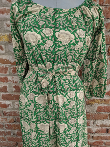 Robe longue pour femme imprimée à la main, style bohème, en gaze de coton 100% indien, robe courte d'été, prix d'usine, vente chaude - Product Image 2