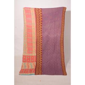 Handcrafted Cotton Kantha Gudri Reversible Quilt Soft Lightweight Bed Cover for Bedroom and Living Room - Product Image 1