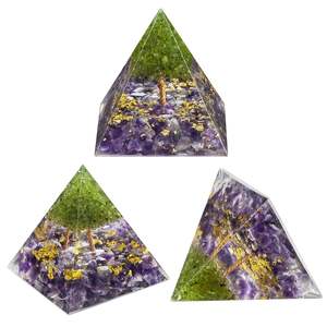 Pyramide d'orgonite en agate Aameena, pierres de guérison cristalline, énergie spirituelle, protection contre les CEM - Product Image 3