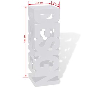 Support de rangement carré en acier blanc pour parapluie et bâton de marche, 19,1 pouces - Product Image 5