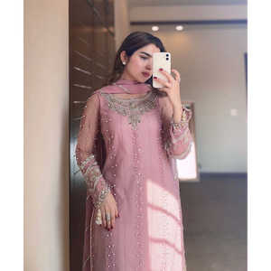 Ensemble haut et plazzo pour femme design avec belle Dupatta pour les fêtes - Product Image 6