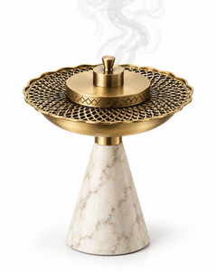 Brûleur d'encens Bakhoor de luxe en résine et acier inoxydable avec disque métallique décoratif, écologique, durable, aromatique, utilisable toute l'année - Product Image 5