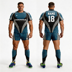 Camiseta de Rugby con Logotipo Personalizado, Uniforme de Equipo, Camiseta Sublimada, Ropa Deportiva, Kit de Entrenamiento y Partido, OEM, Ropa de Entrenamiento y Partido Personalizada - Product Image 6