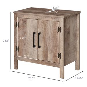Mobiletto da Bagno Moderno in Legno/MDF con Doppia Anta per Casa/Hotel/Soggiorno, Stile Barnwood - Product Image 3