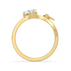 Heart Cut <b>Diamond</b> Engagement <b>Ring</b> In Yellow Gold With Romantic Style For Women - Product Image 3