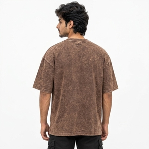 T-shirts oversize en coton premium délavé pour homme, style urbain et streetwear quotidien - Product Image 4
