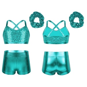 Traje de Baile para Niñas de 6 a 14 Años, Camisola con Pantalones Cortos, para Ballet, Danza, Gimnasio, Ejercicio, Fitness, Gimnasia, Baile de Salón, Danza Lírica - Product Image 2