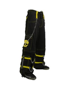Pantalon Harem Noir Homme Style Punk avec Multiples Poches, Taille Élastique, Cordon de Serrage, Chaînes et Logo Tête de Mort – Collection Automne - Product Image 5