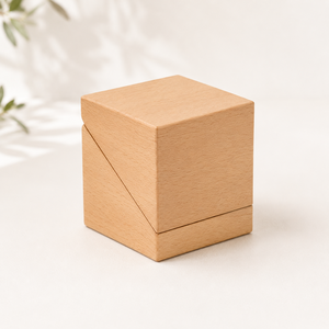 Boîte cadeau de luxe en bois de hêtre naturel personnalisée pour la présentation de bijoux, de parfums, de cosmétiques et de produits haut de gamme - Product Image 2