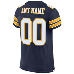 Camiseta de Fútbol Americano Personalizada Unisex Azul de Malla con Cuello en V, Manga Corta, Impresión por Transferencia de Calor, Mezcla de Poliéster/Algodón, Nombre del Equipo - Product Image 3